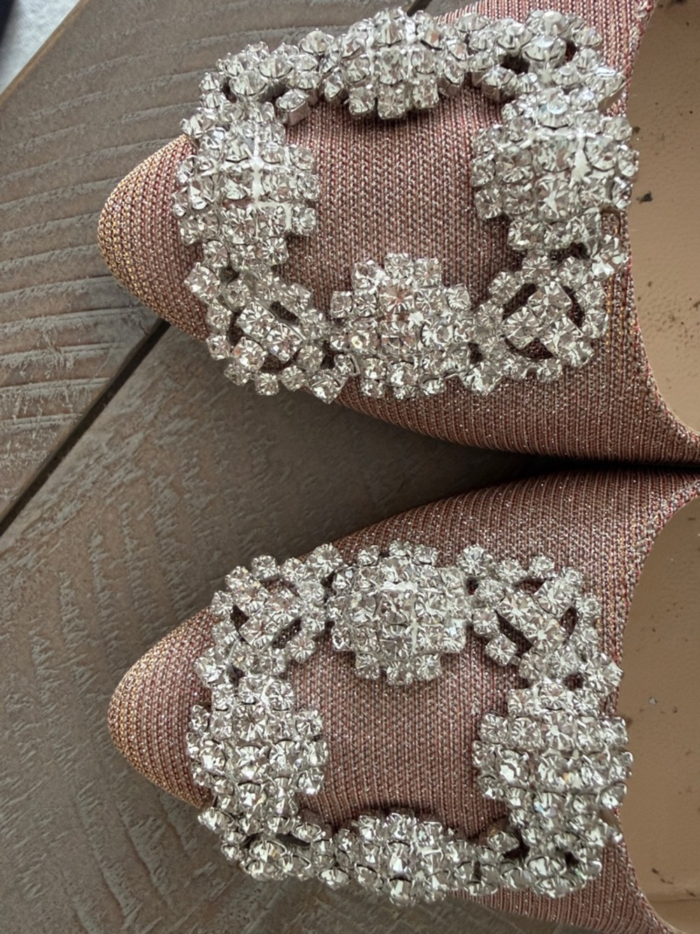 Manolo Blahnik Rose Pink Satin Crystal-Buckle Pumps - Picture 3 of 4